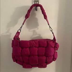 NWOT  Sol and Selene Fuchsia Quilted Puffy Sixth Sense multi straps Bag
